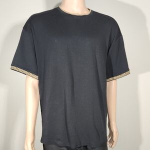 Fashion Nova Black Tee with Gold Accents